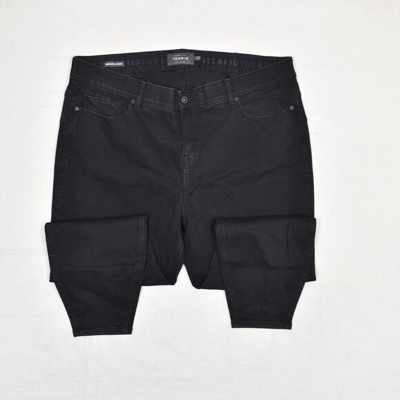 Torrid Women's Skinny Jeans Zip Solid Cotton Blend Black Plus Size 28R Premium - Picture 2 of 8